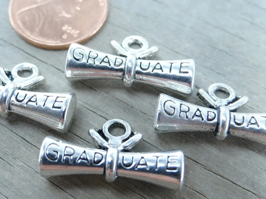 12 pc Diploma charm, diploma, graduation, Charms, wholesale charm, alloy charm