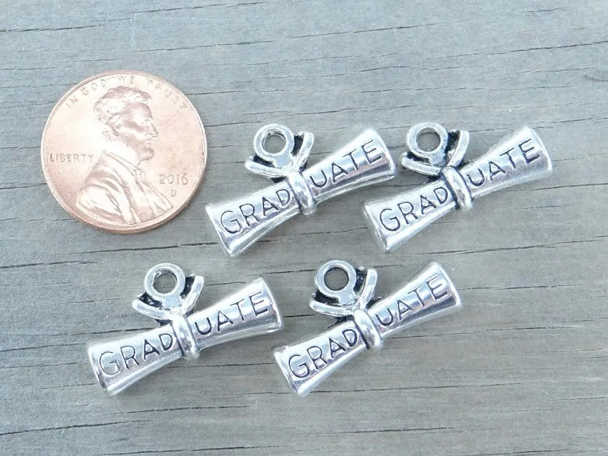 12 pc Diploma charm, diploma, graduation, Charms, wholesale charm, alloy charm
