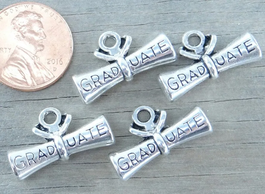 12 pc Diploma charm, diploma, graduation, Charms, wholesale charm, alloy charm