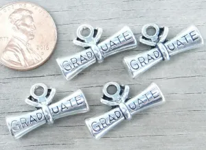 12 pc Dipoma charm, graduation diploma, graduation, Charms, wholesale charm, alloy charm
