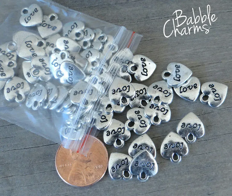 12 pc Heart charm, heart charm, love charm, love,  very high quality.Perfect for jewery making and other DIY projects
