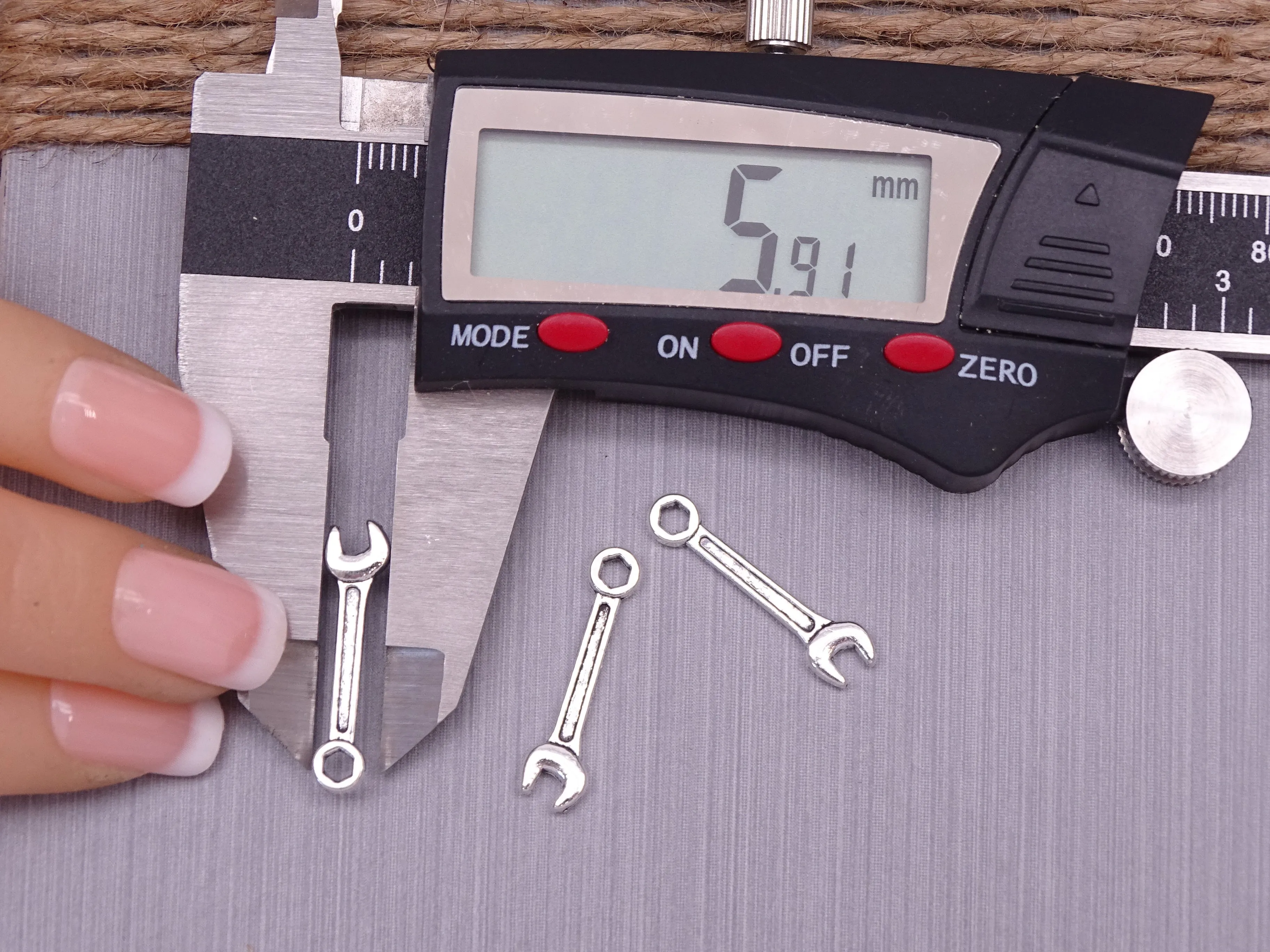 12 pc Wrench charm, wrench, tool, tool charm, wholesale charm, alloy charm