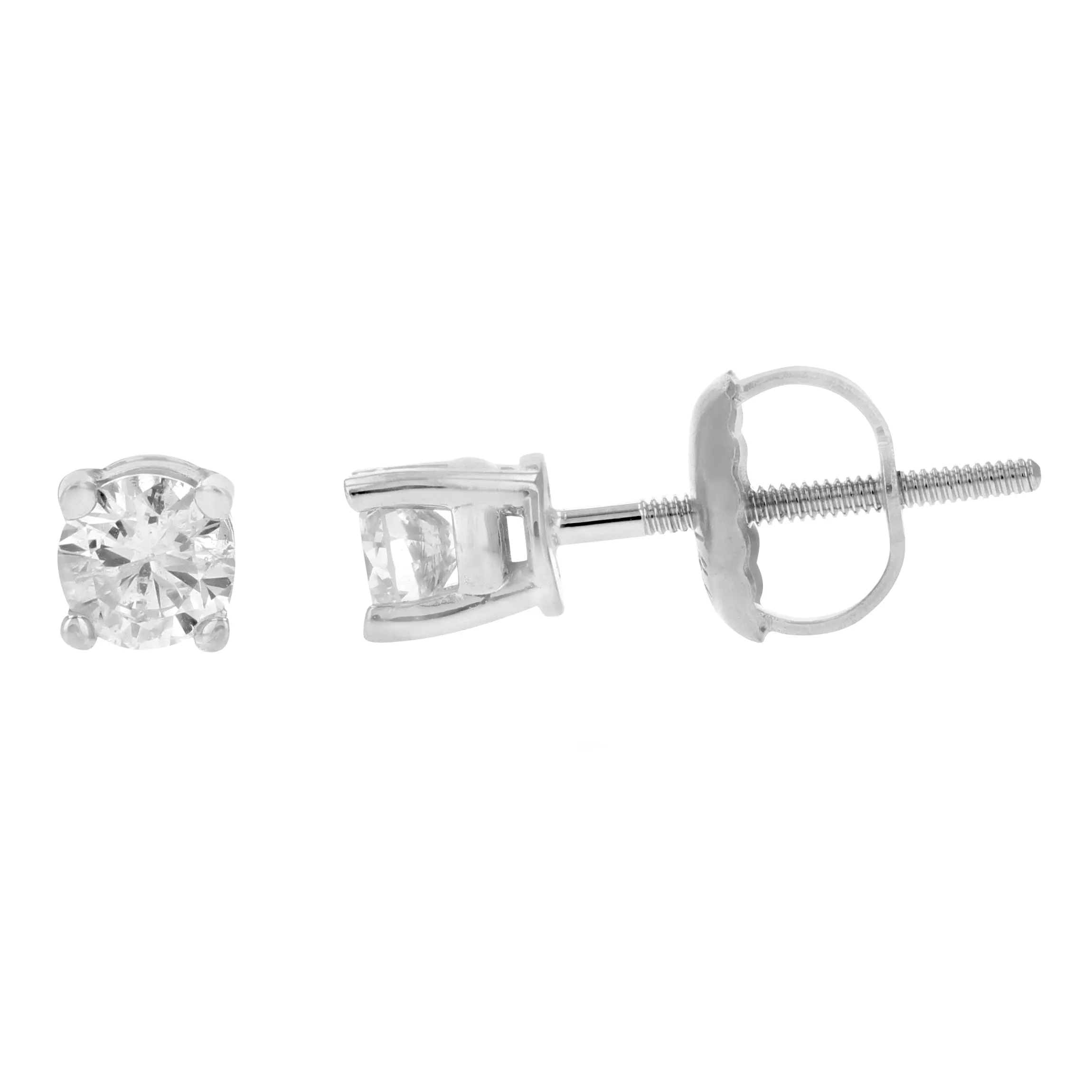 1/2 to 2 cttw Diamond Stud Earrings in 14k Gold