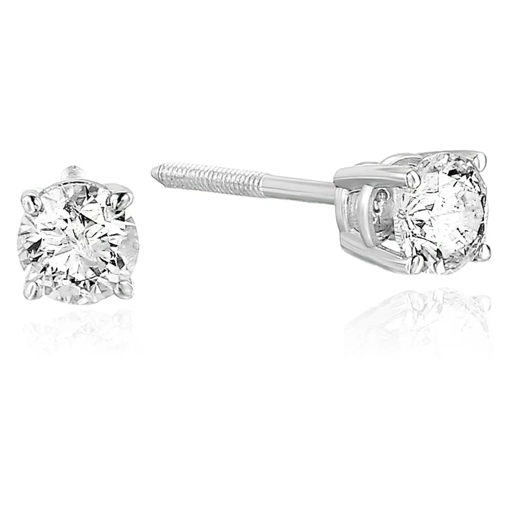 1/3 cttw Diamond Stud Earrings 14K White Gold