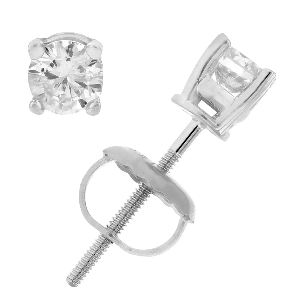 1/3 cttw Diamond Stud Earrings 14K White Gold
