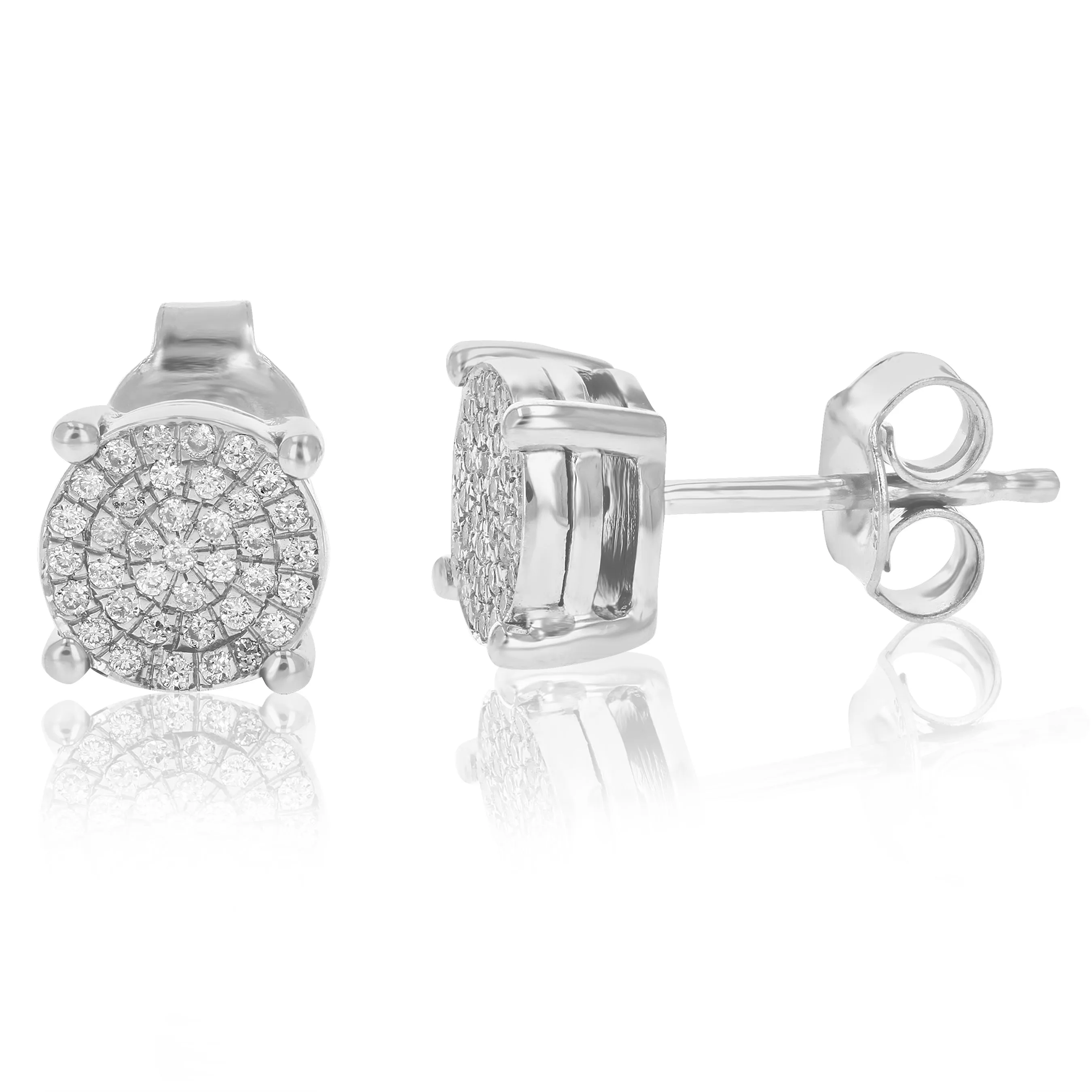 1/4 cttw Lab Grown Halo Diamond Stud Earrings in Sterling Silver