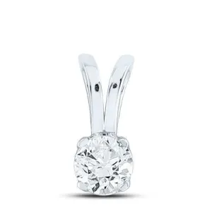 14K 0.15ct Diamond Solitaire Round-Pendants