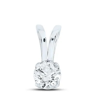 14K 0.15ct Diamond Solitaire Round-Pendants