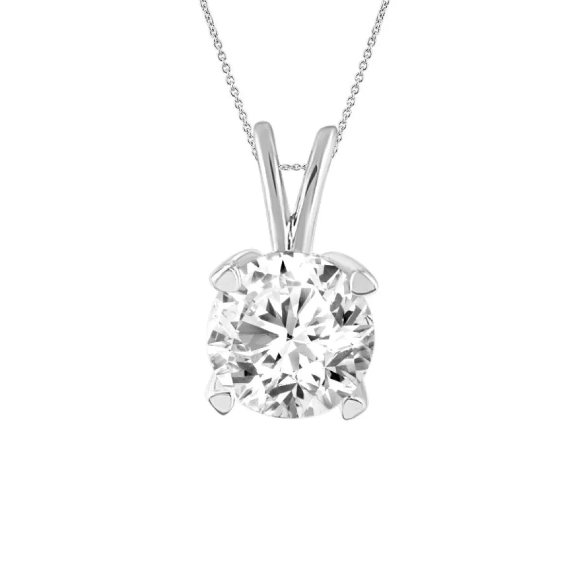 14K 0.25ct Diamond Solitaire Round-Pendants