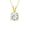 14K 0.25ct Diamond Solitaire Round-Pendants
