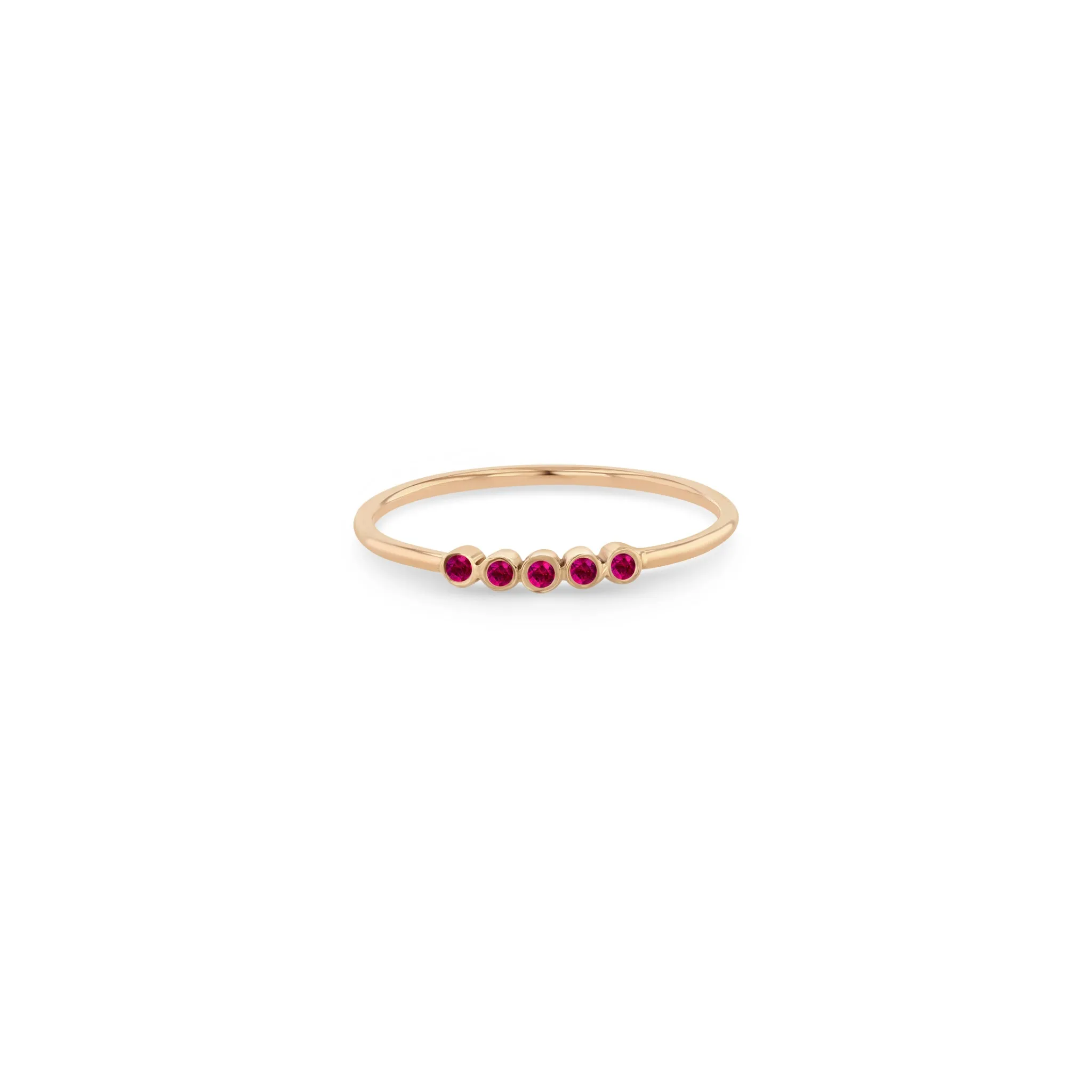 14k 5 Tiny Ruby Bezel Ring