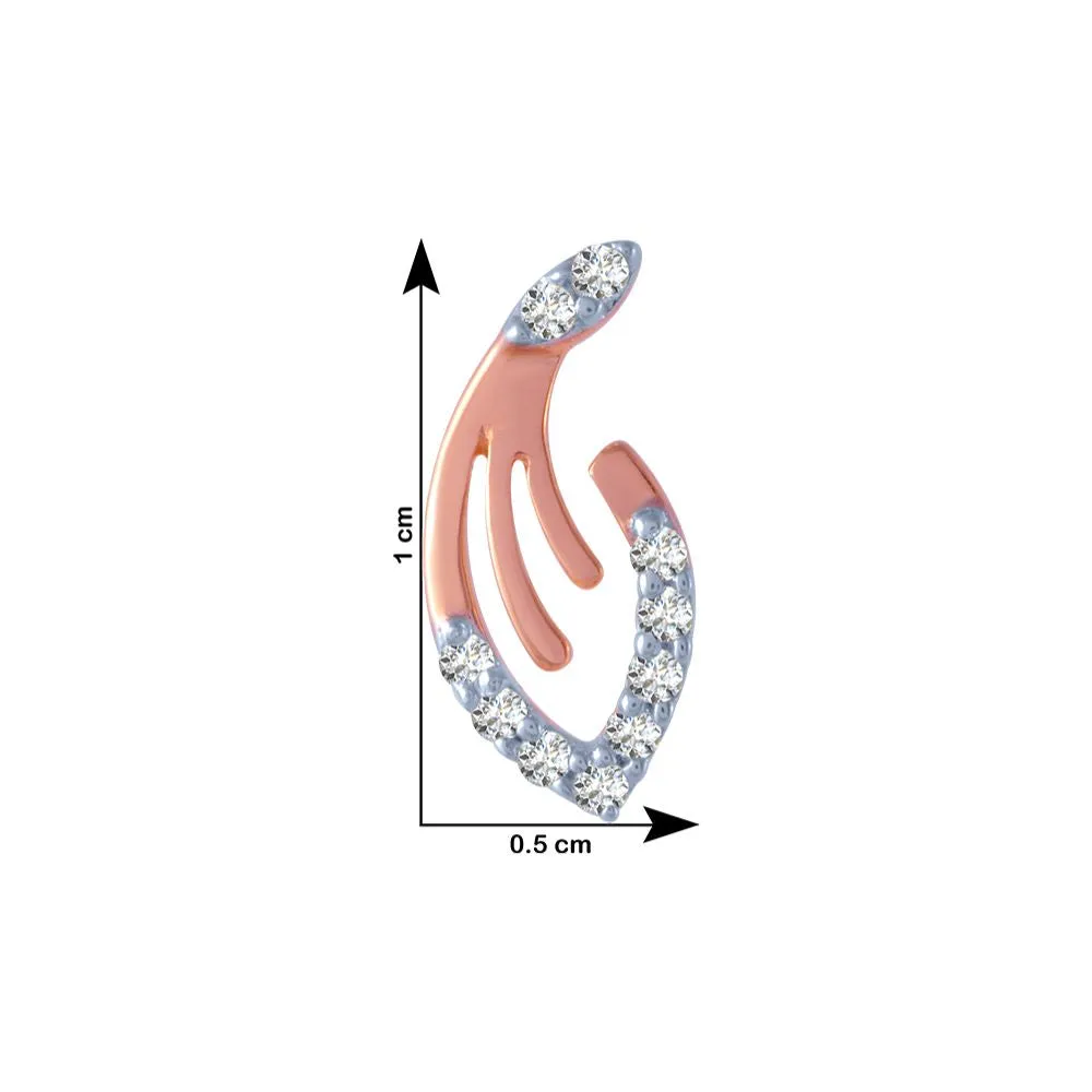 14k (585) Rose Gold And Diamond Stud Earrings For Women