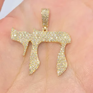 14K Chai Diamond Pendant