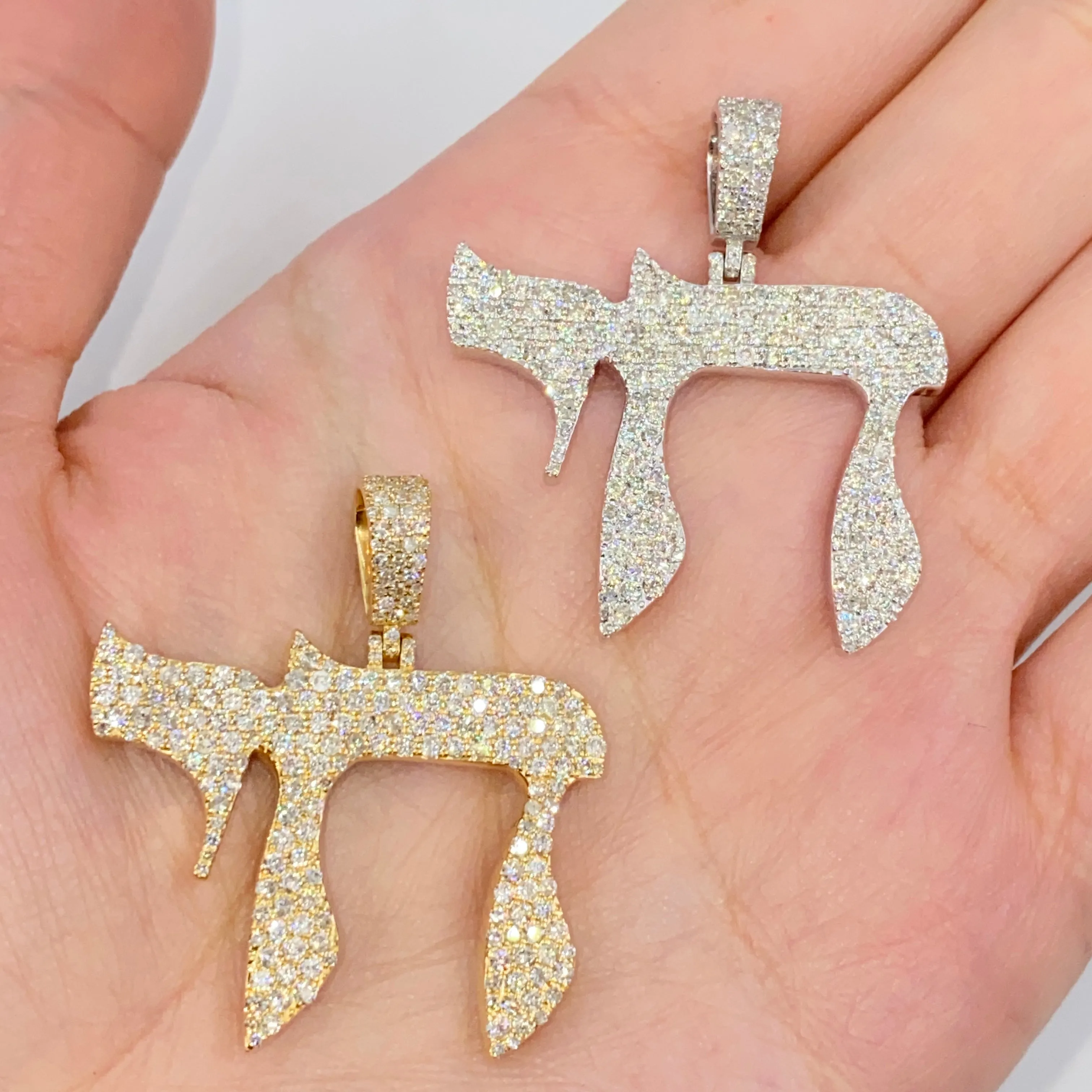 14K Chai Diamond Pendant