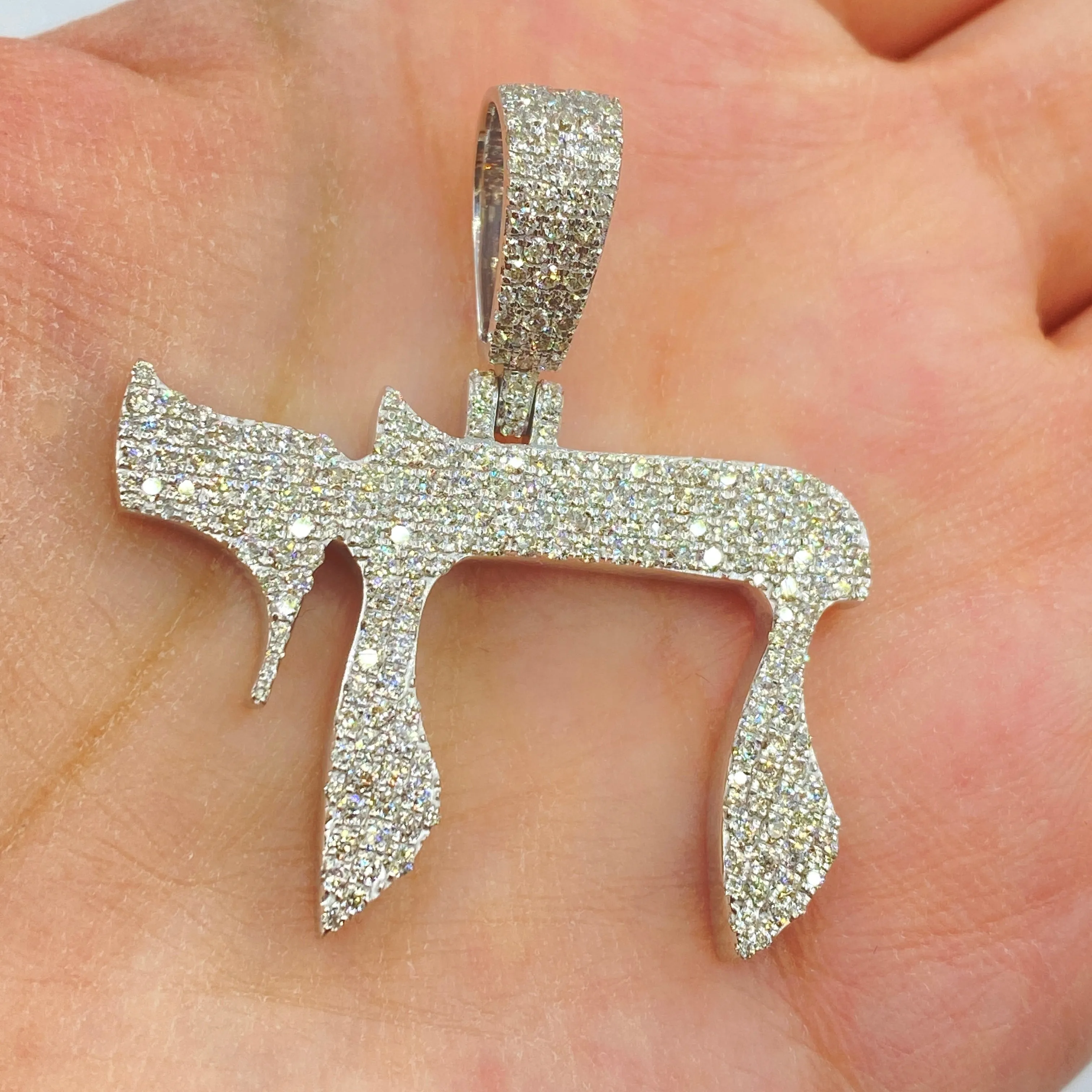 14K Chai Diamond Pendant