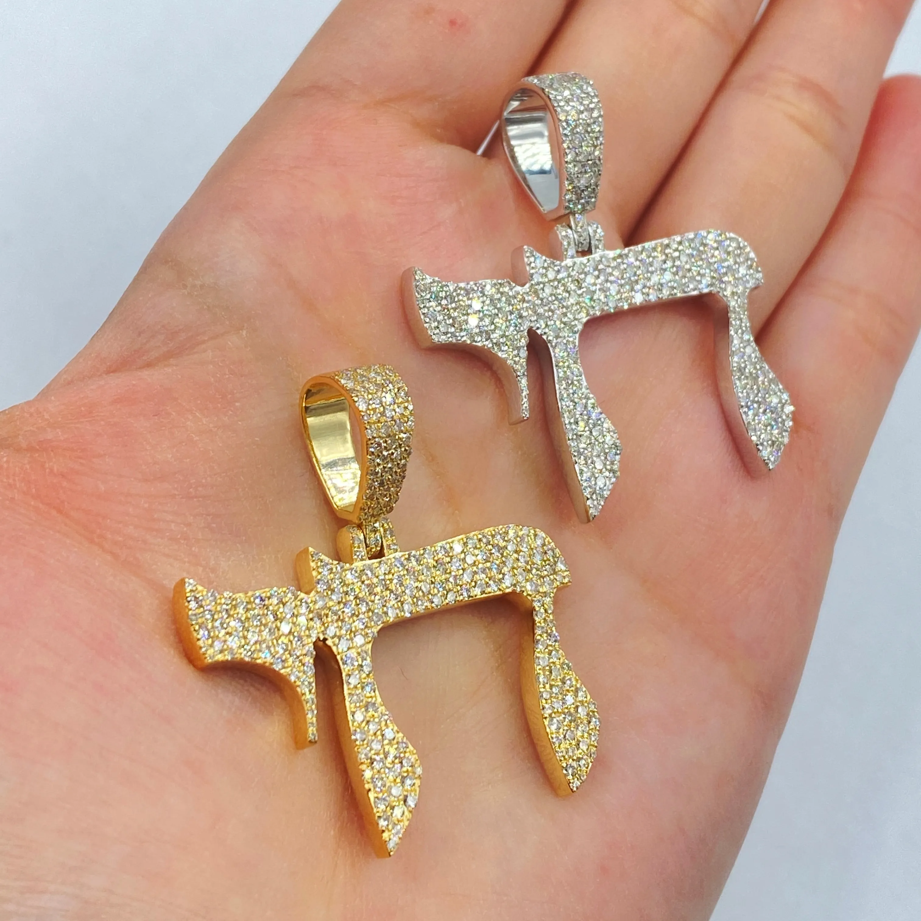 14K Chai Diamond Pendant