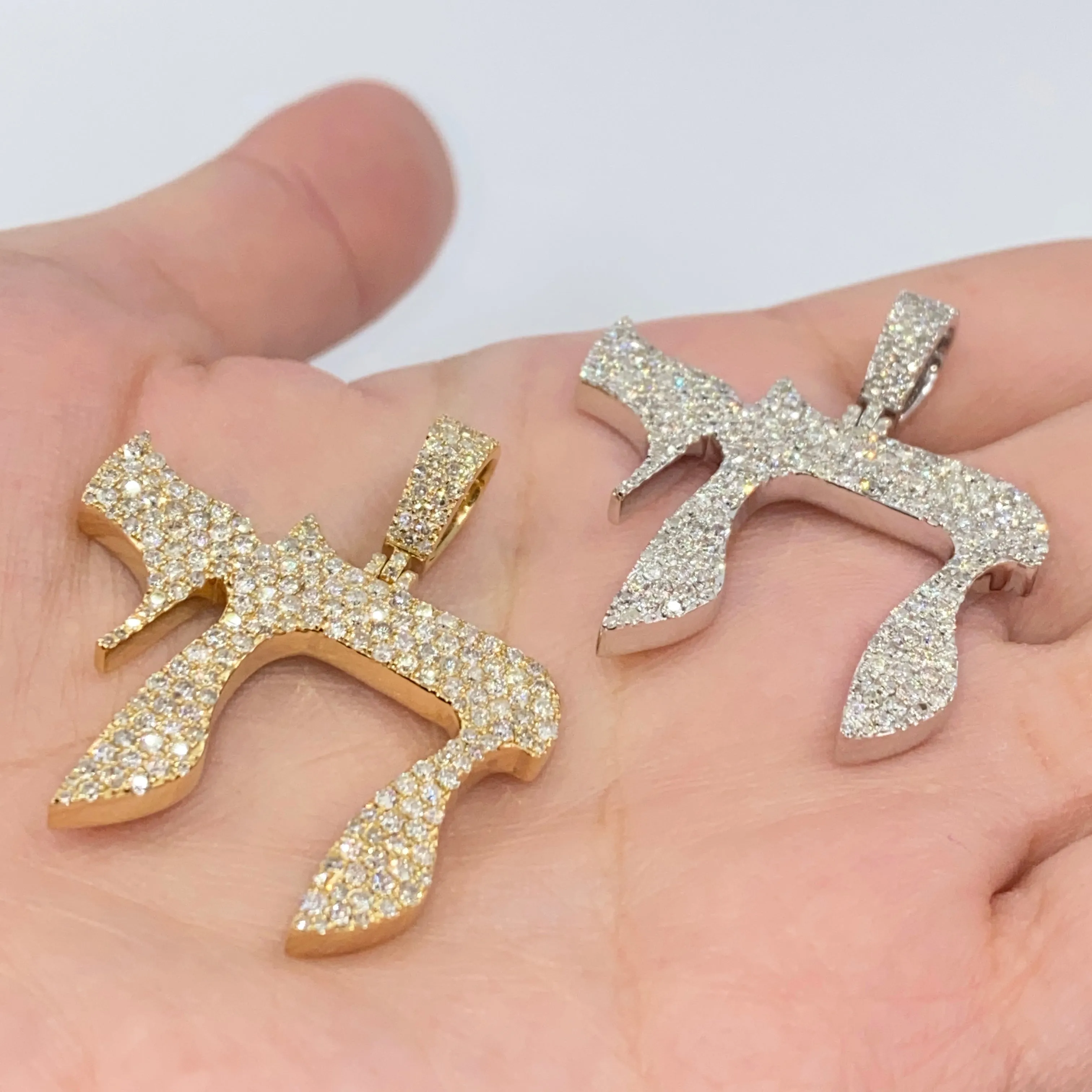 14K Chai Diamond Pendant