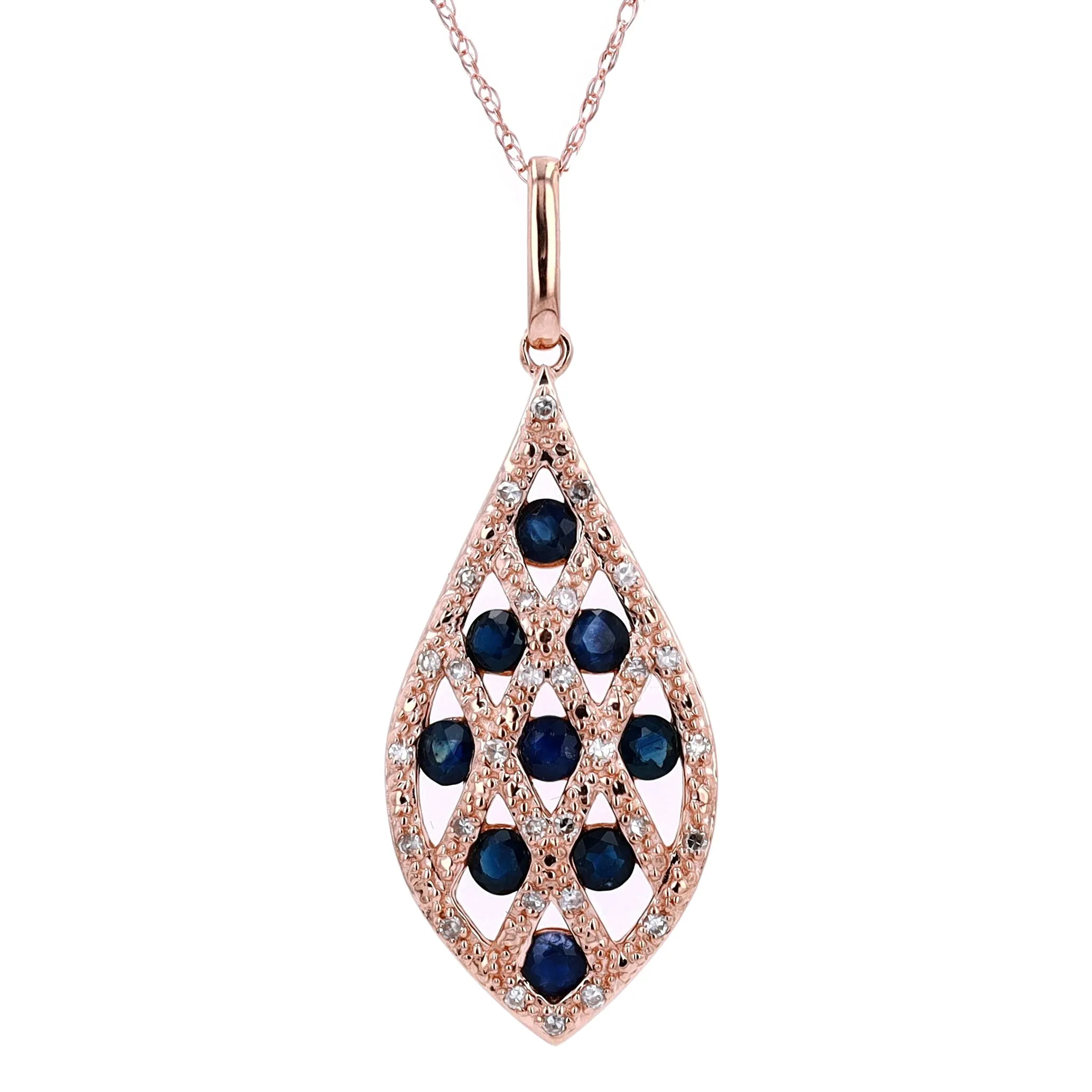 14K Criss Cross Gemstone Pendant<p><strong>More Colors Available</p></strong>