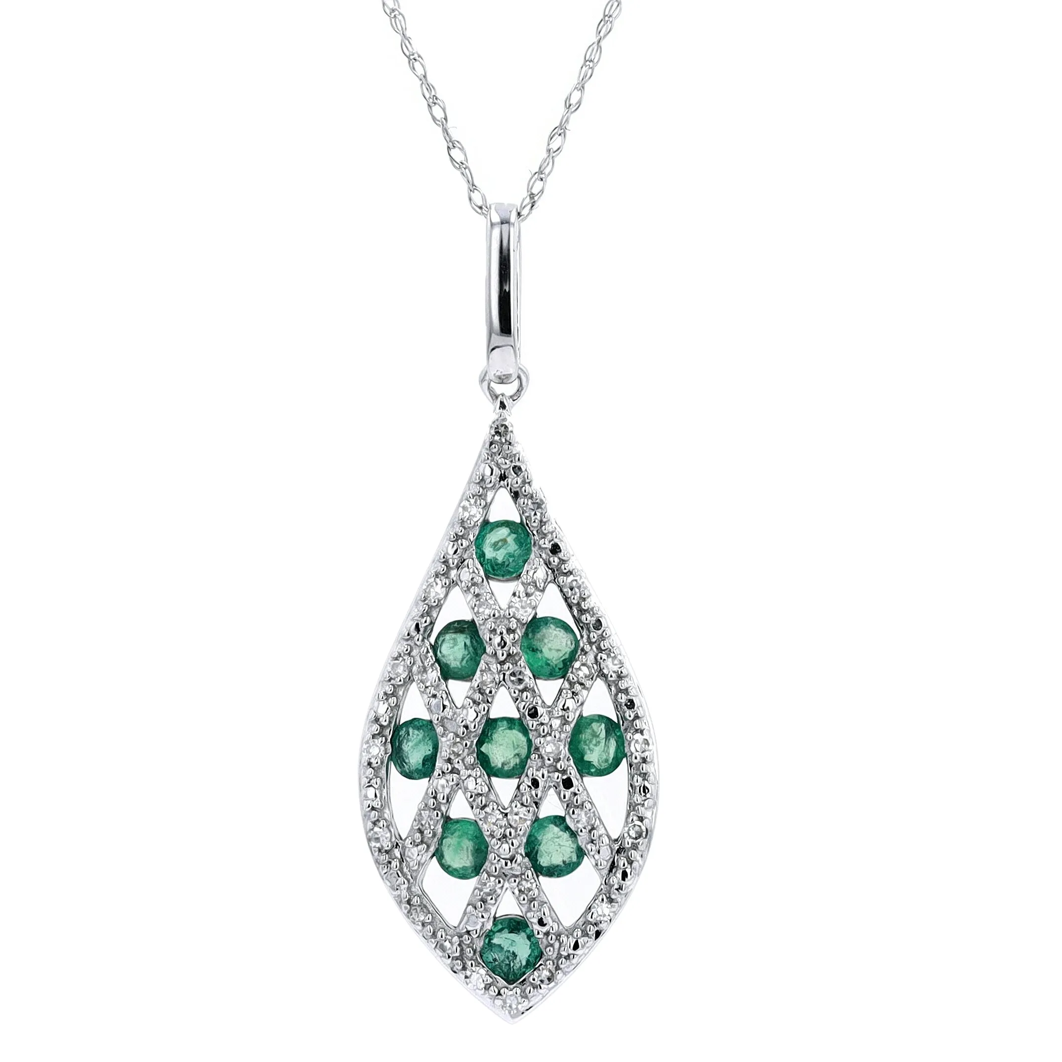 14K Criss Cross Gemstone Pendant<p><strong>More Colors Available</p></strong>