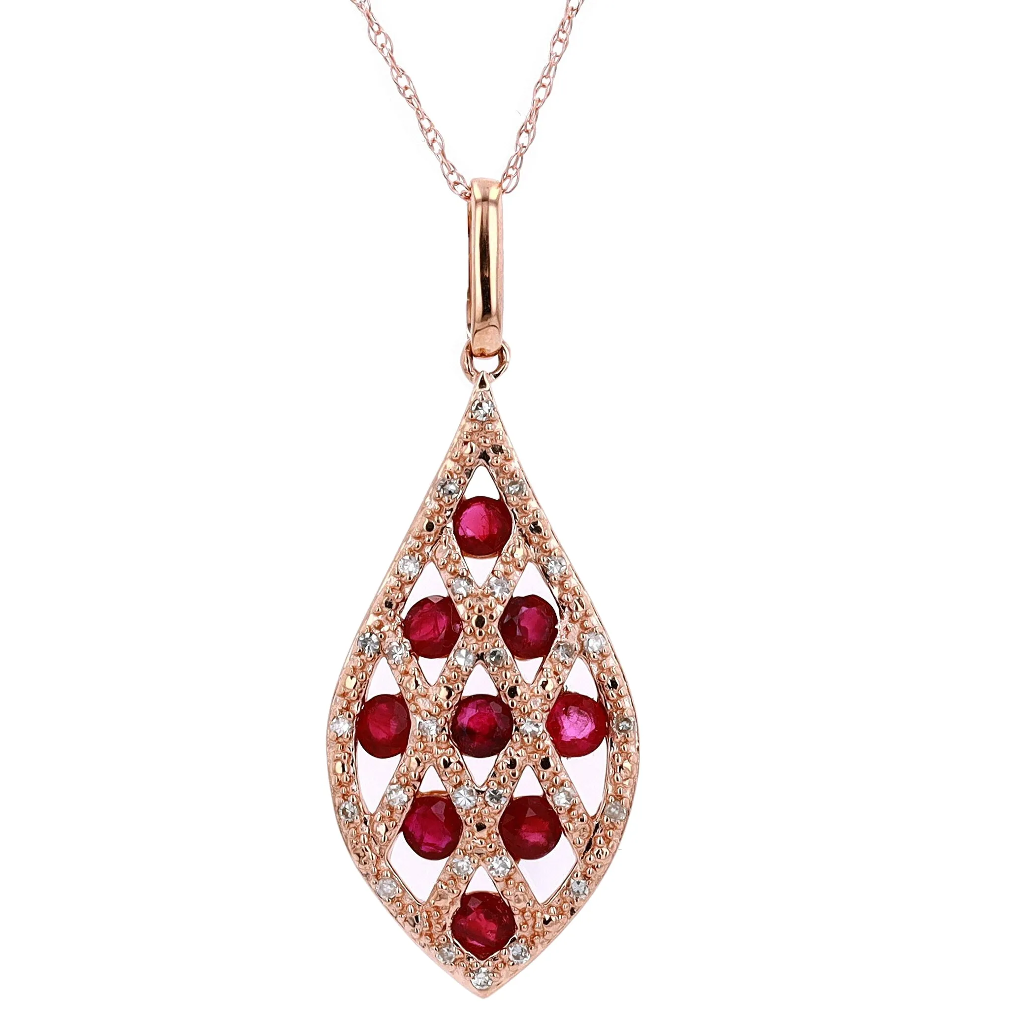 14K Criss Cross Gemstone Pendant<p><strong>More Colors Available</p></strong>