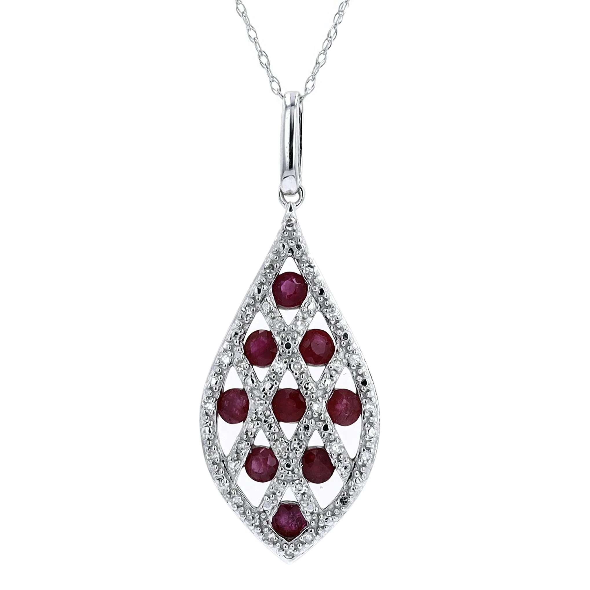 14K Criss Cross Gemstone Pendant<p><strong>More Colors Available</p></strong>