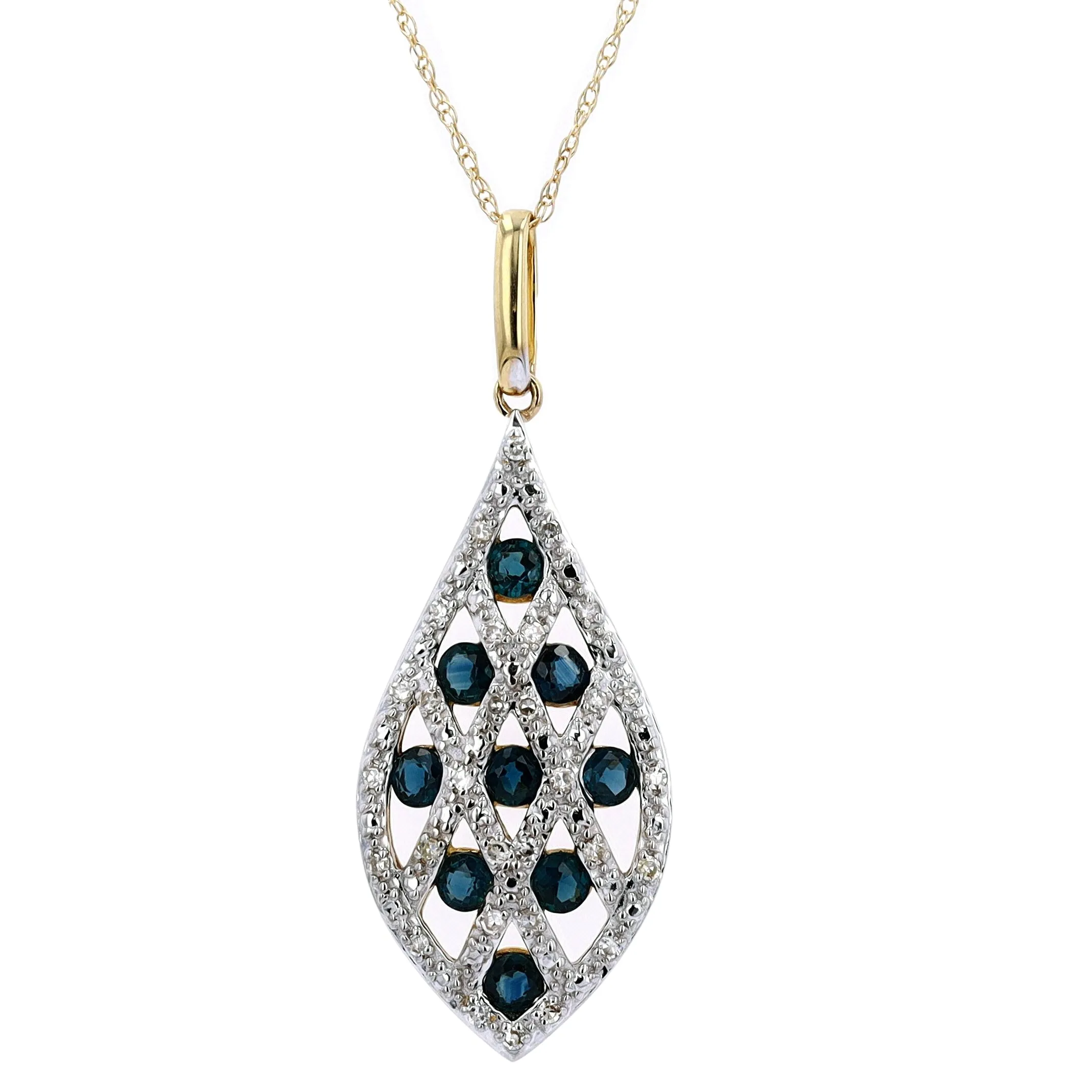 14K Criss Cross Gemstone Pendant<p><strong>More Colors Available</p></strong>