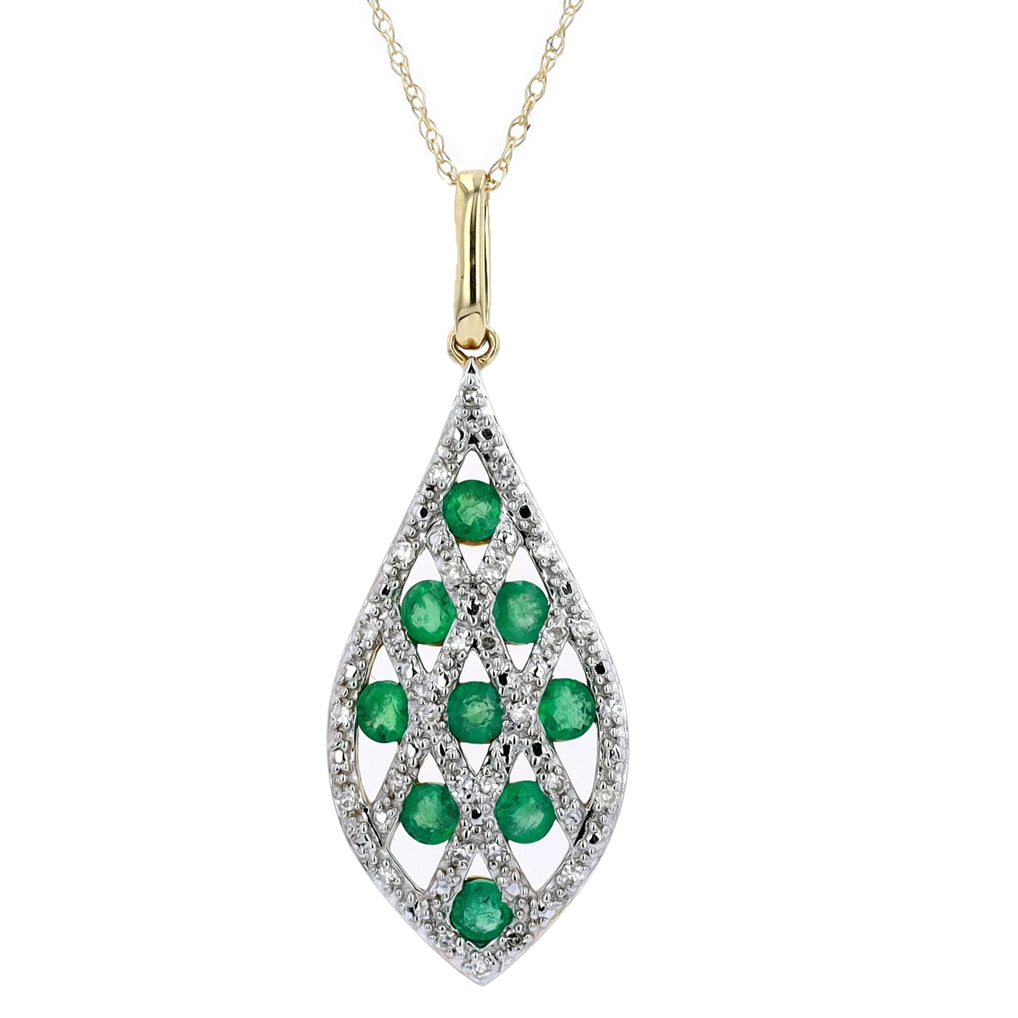 14K Criss Cross Gemstone Pendant<p><strong>More Colors Available</p></strong>