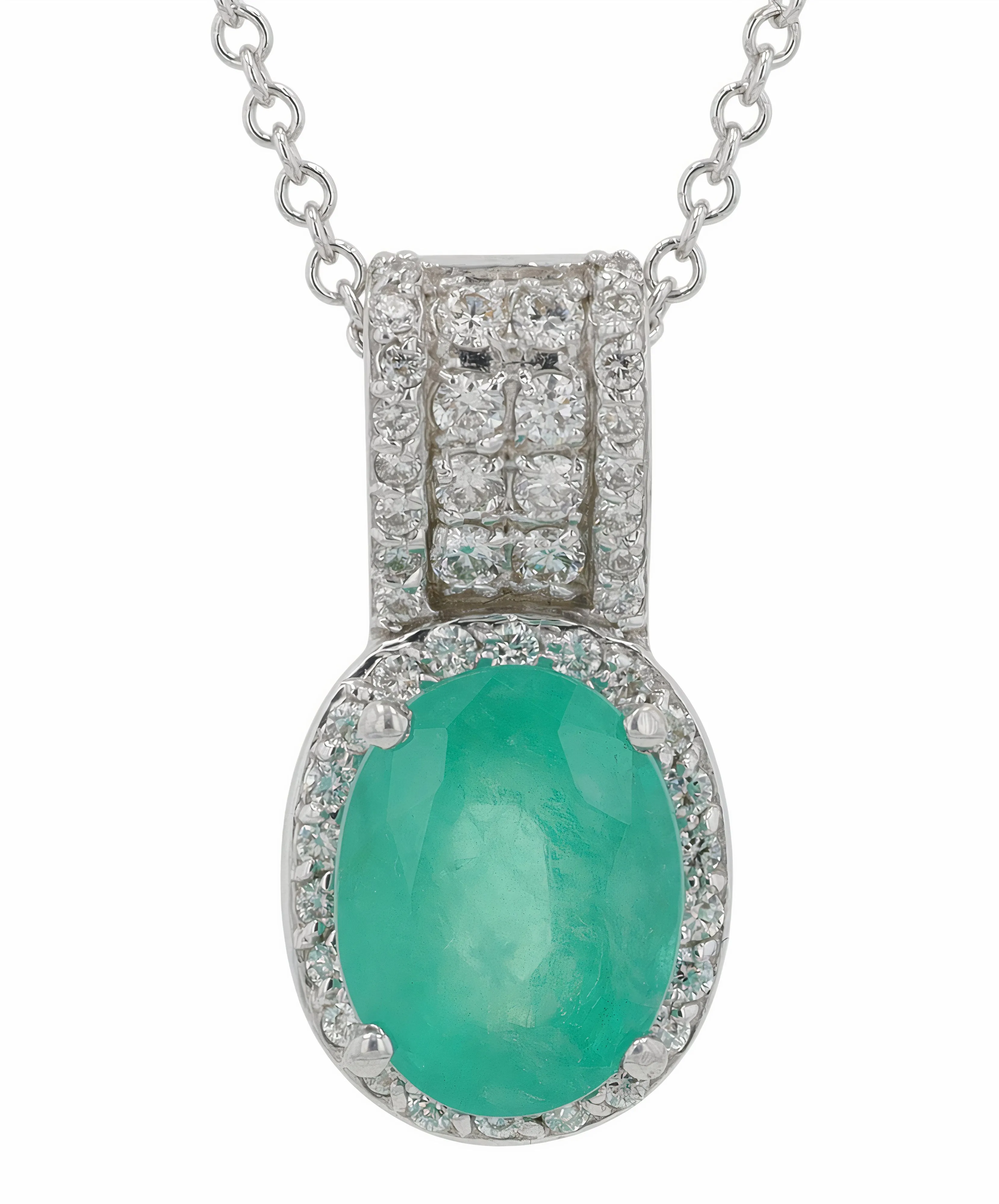 14K EFFY WG 1.52 CT Emerald Pendant