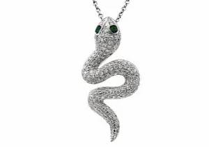 14K EFFY WG Diamond Snake Pendant