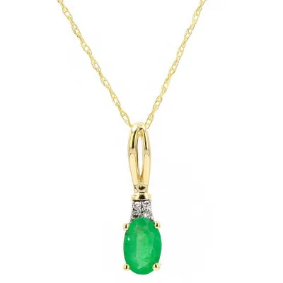 14K Gemstone Oval Pendants<p><strong>More Colors Available</p></strong>