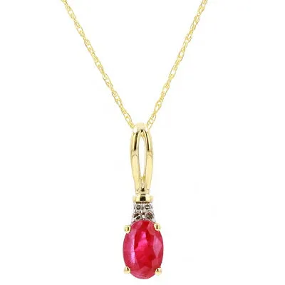 14K Gemstone Oval Pendants<p><strong>More Colors Available</p></strong>