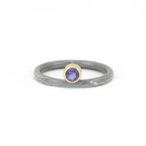 14k Gold and Silver Gemstone Ring Stackable