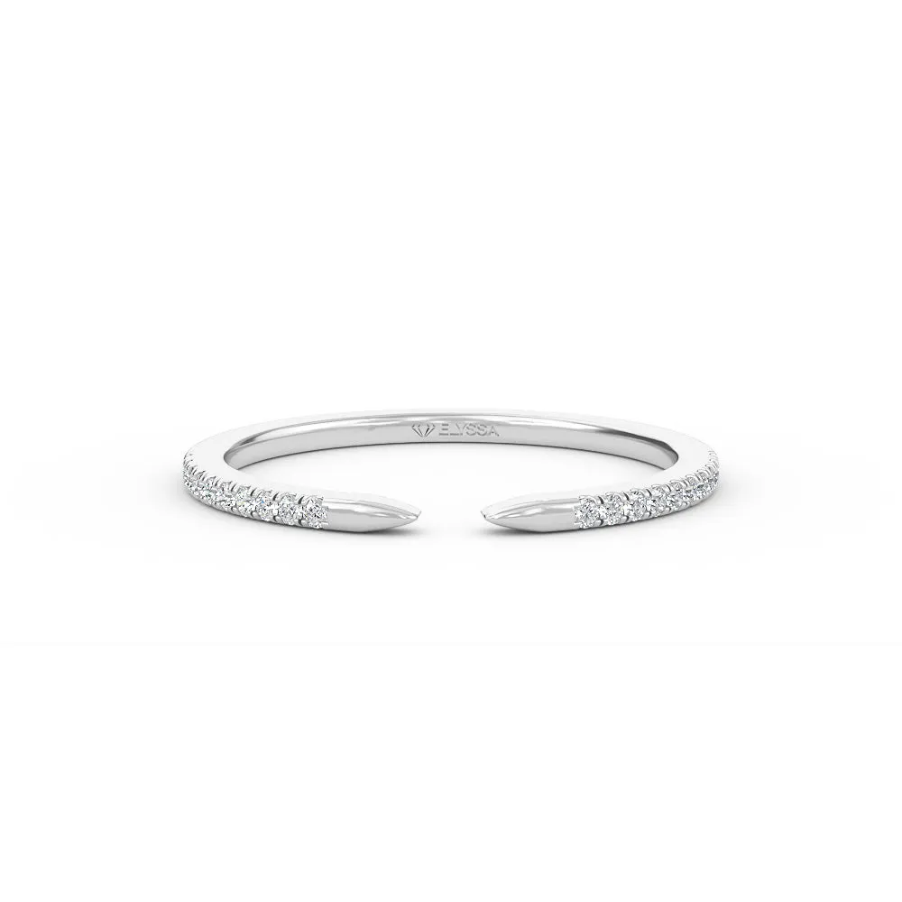 14K Gold Diamond Cuff Gold Ring