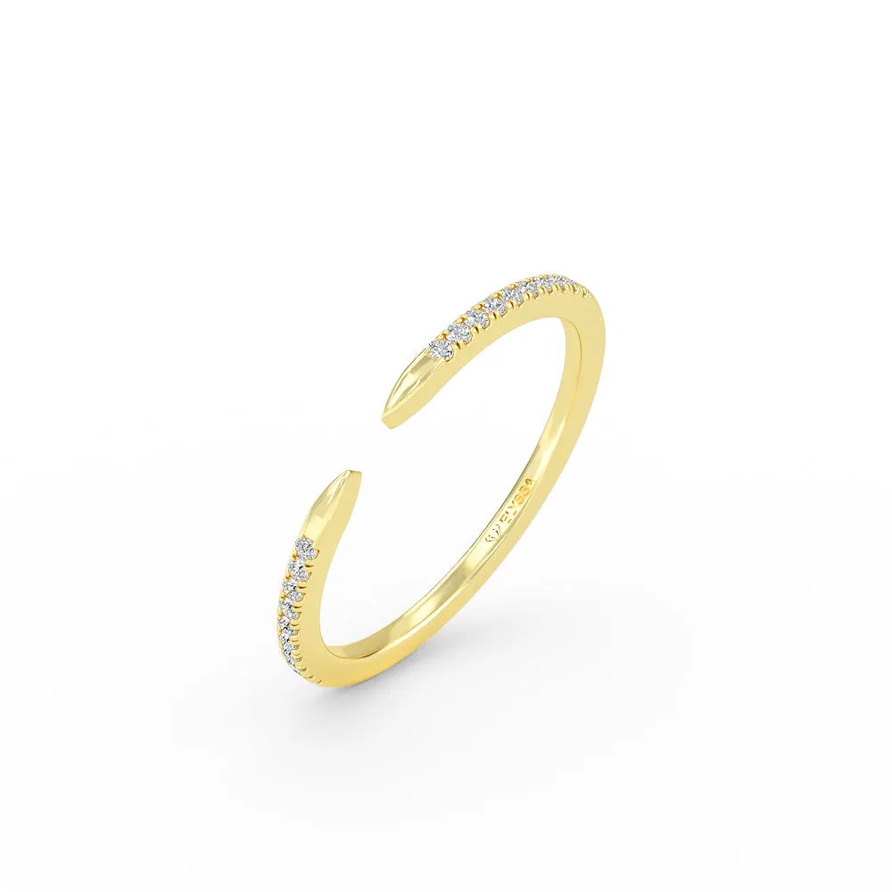 14K Gold Diamond Cuff Gold Ring