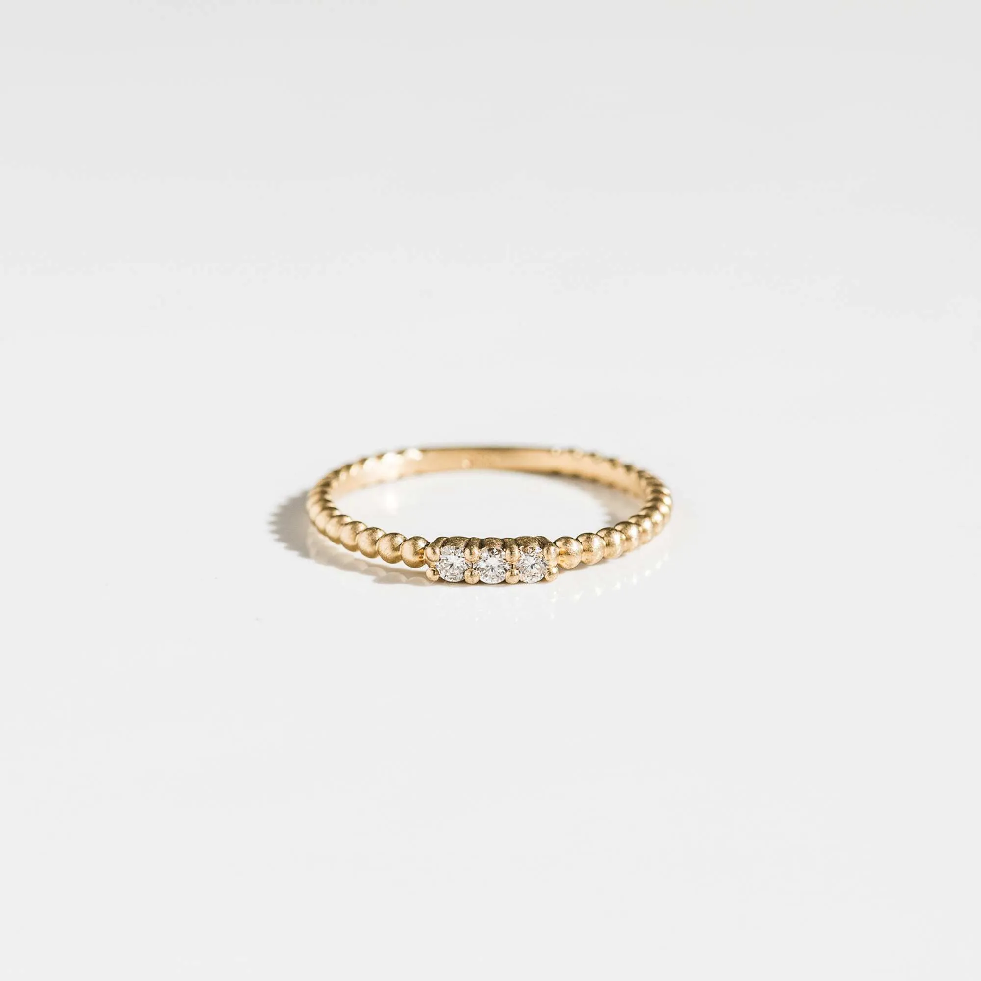 14k Gold Diamond Trio Band