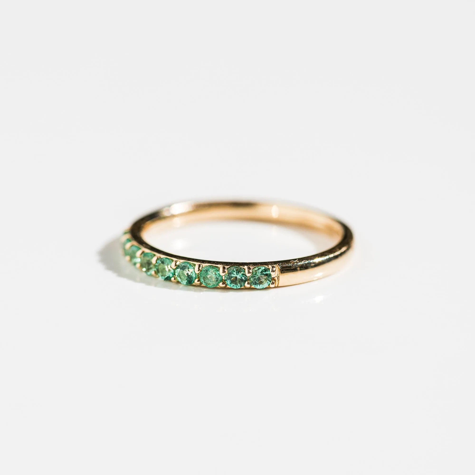14k Gold Emerald Band