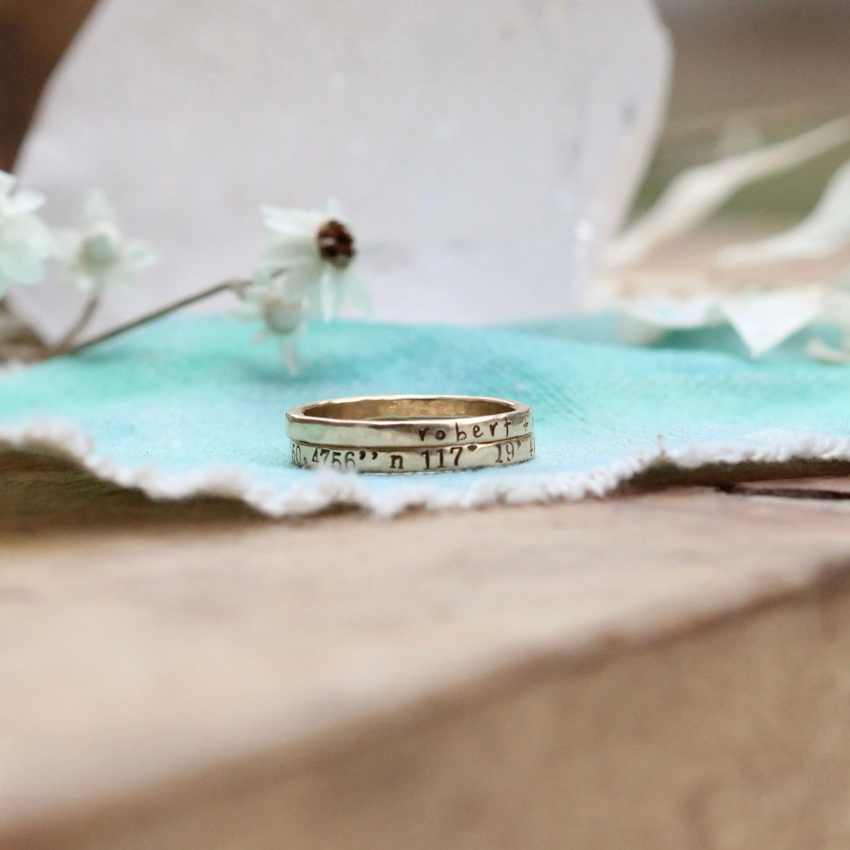 14k gold personalized Stacking ring