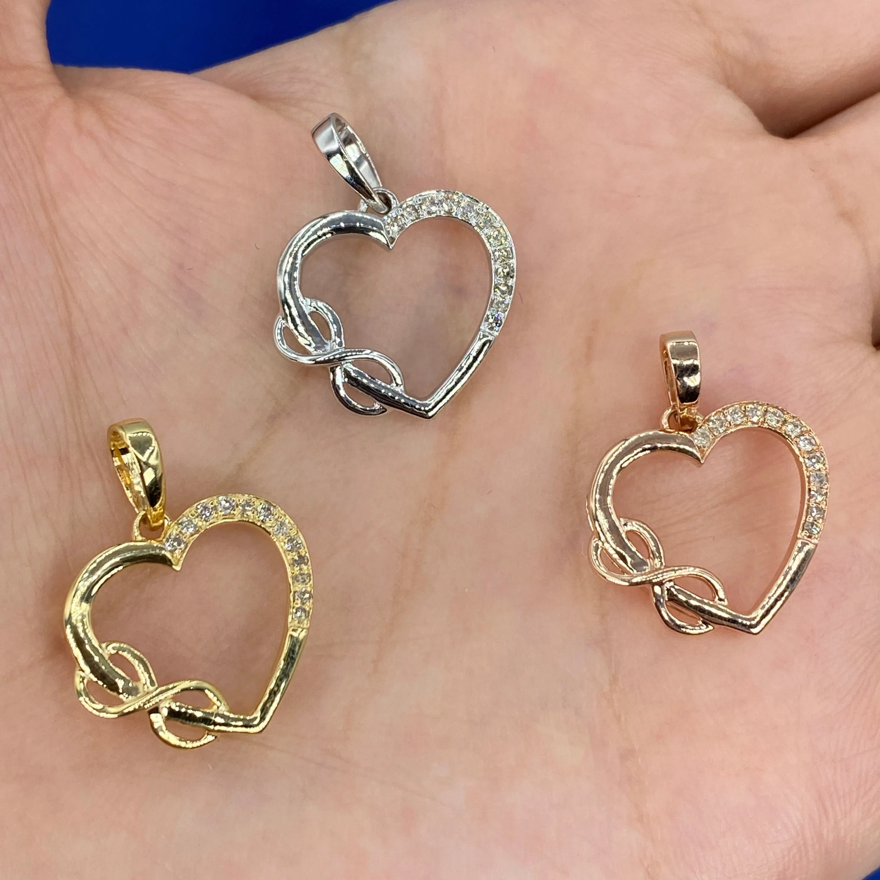 14K Heart Infinity Diamond Pendant