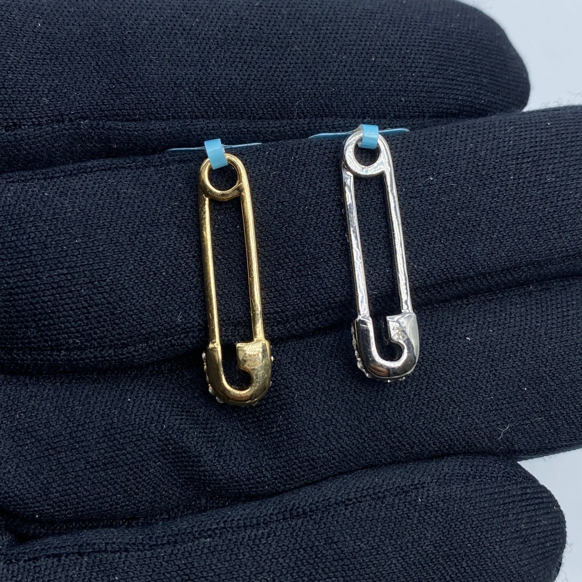 14K Iced Paper clip Pendant