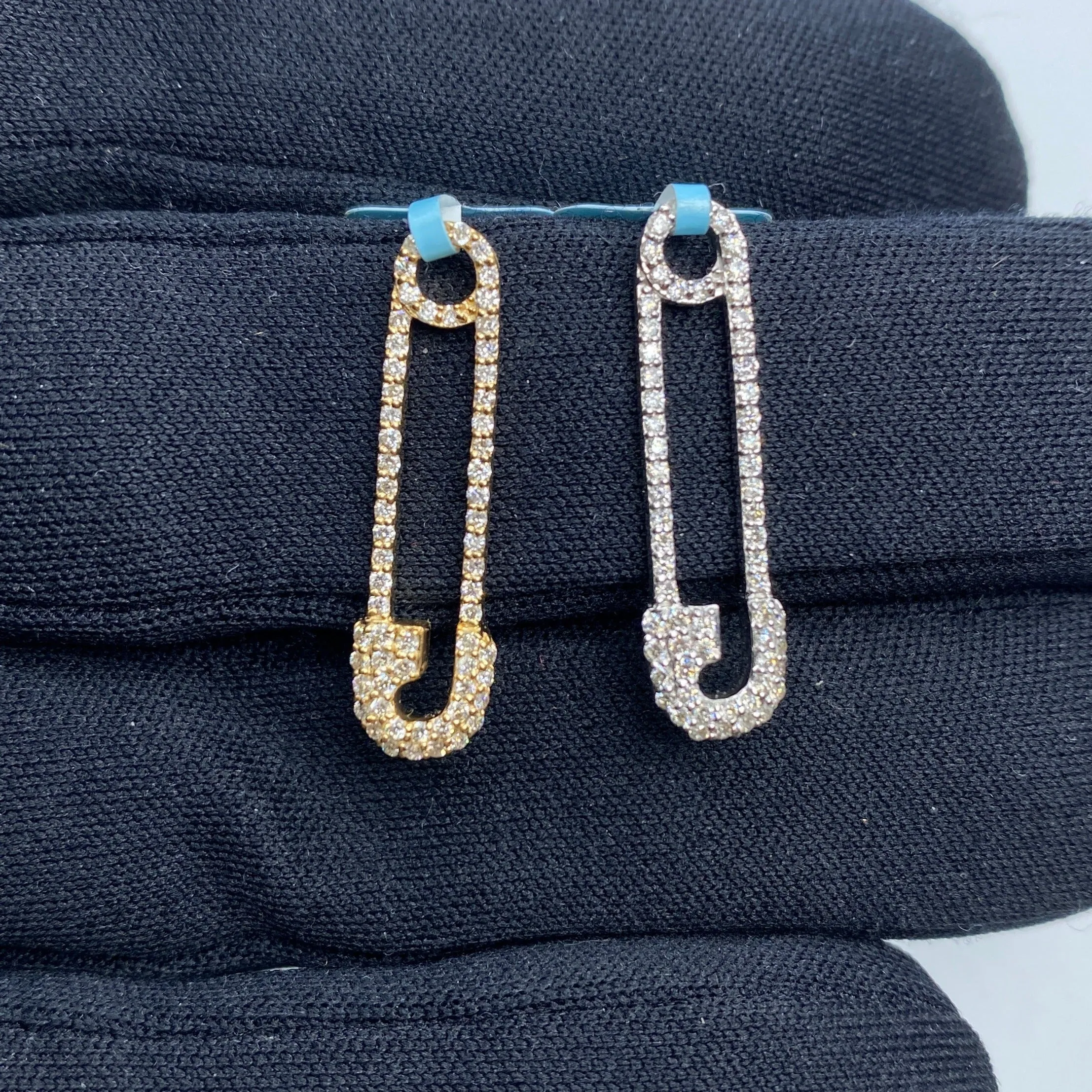 14K Iced Paper clip Pendant