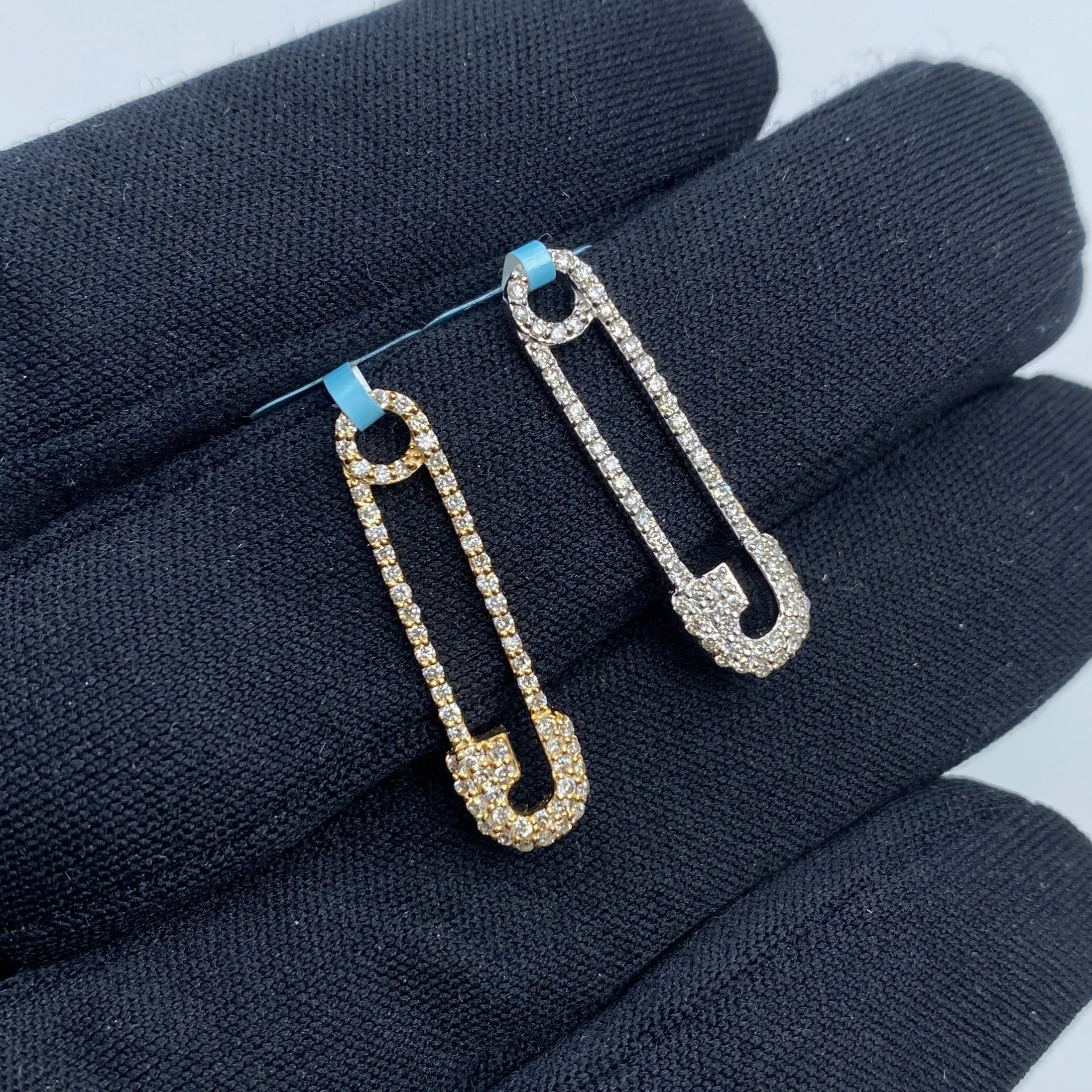 14K Iced Paper clip Pendant