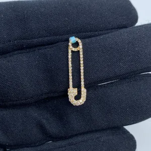 14K Iced Paper clip Pendant