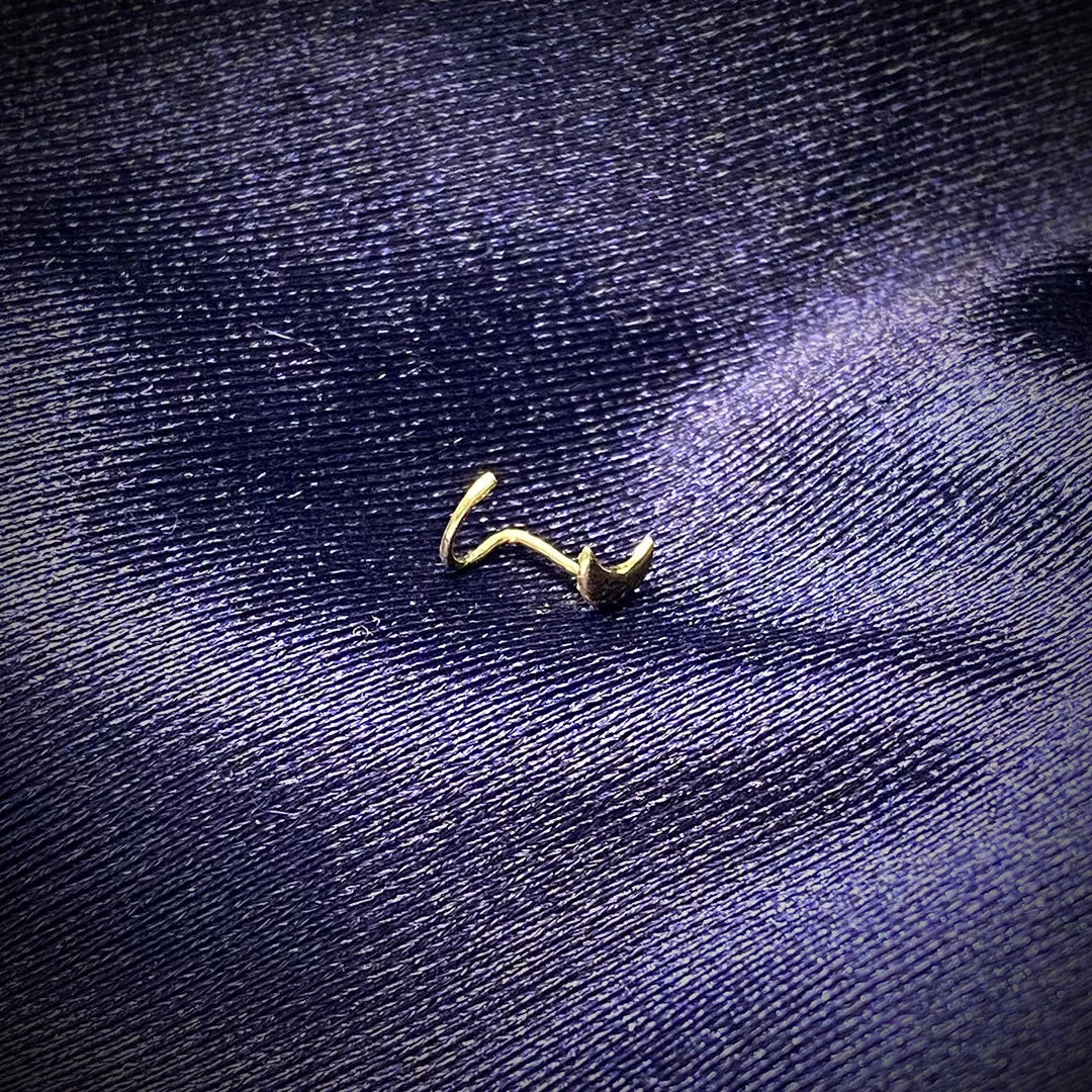 14k Moon Nose Screw Stud