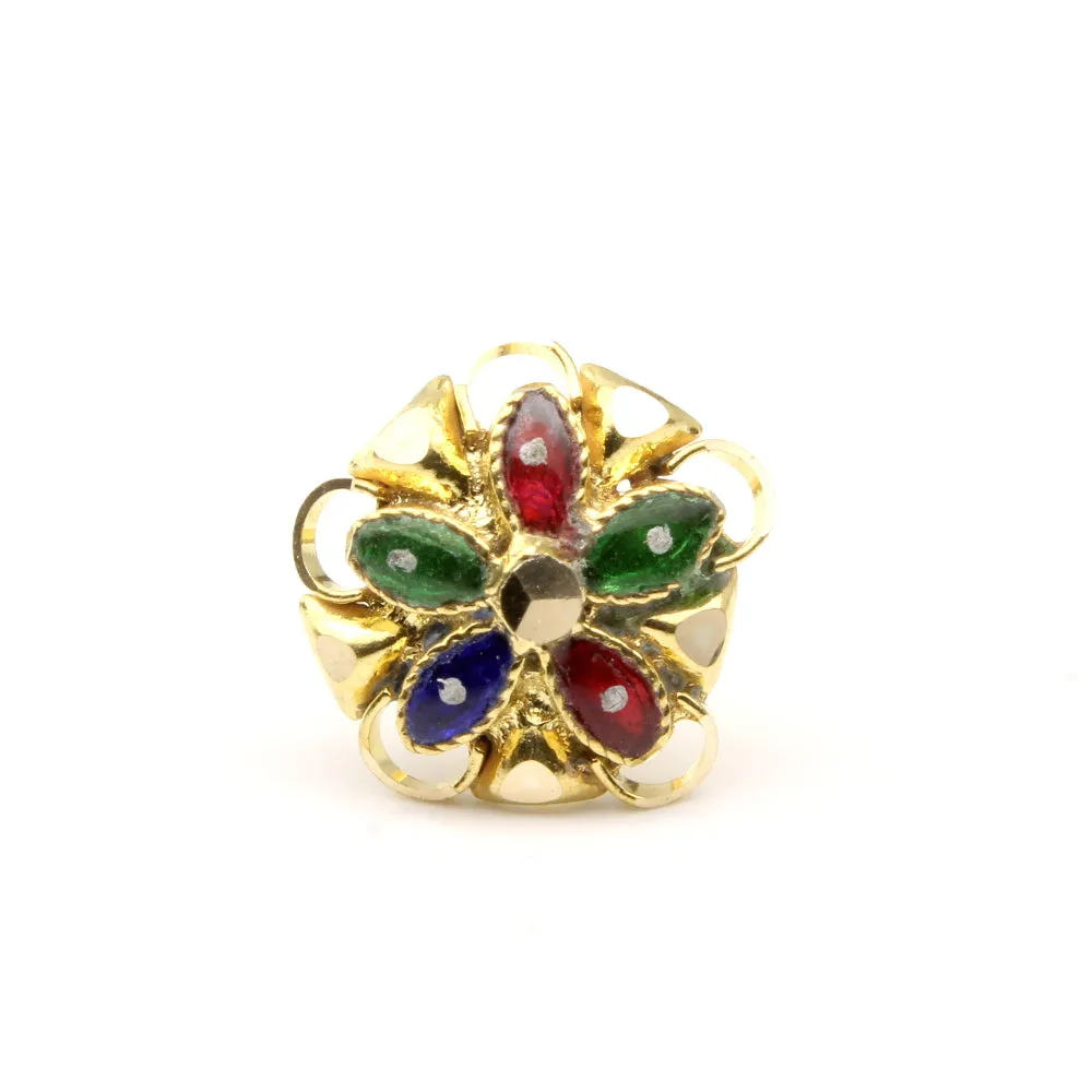 14k Real Gold Asian Style Nose Ring Nose Stud Push Pin