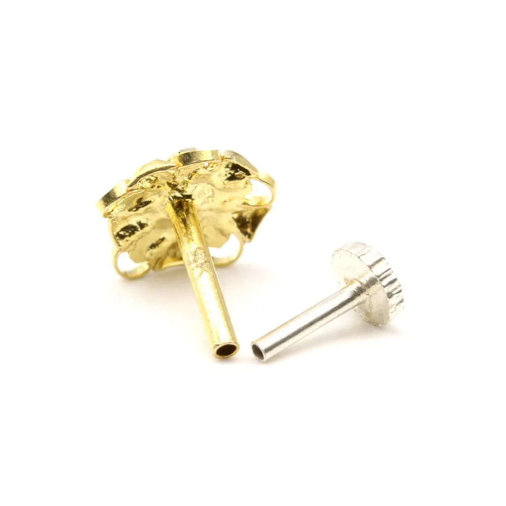 14k Real Gold Asian Style Nose Ring Nose Stud Push Pin