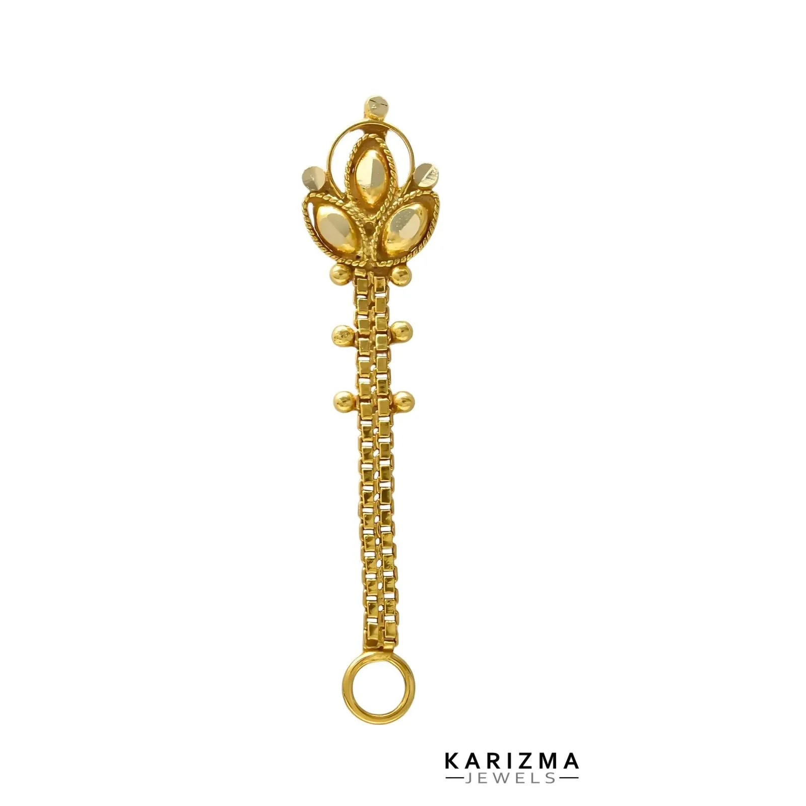 14k Real Gold Indian Chain Style Women Nose Stud Push Pin
