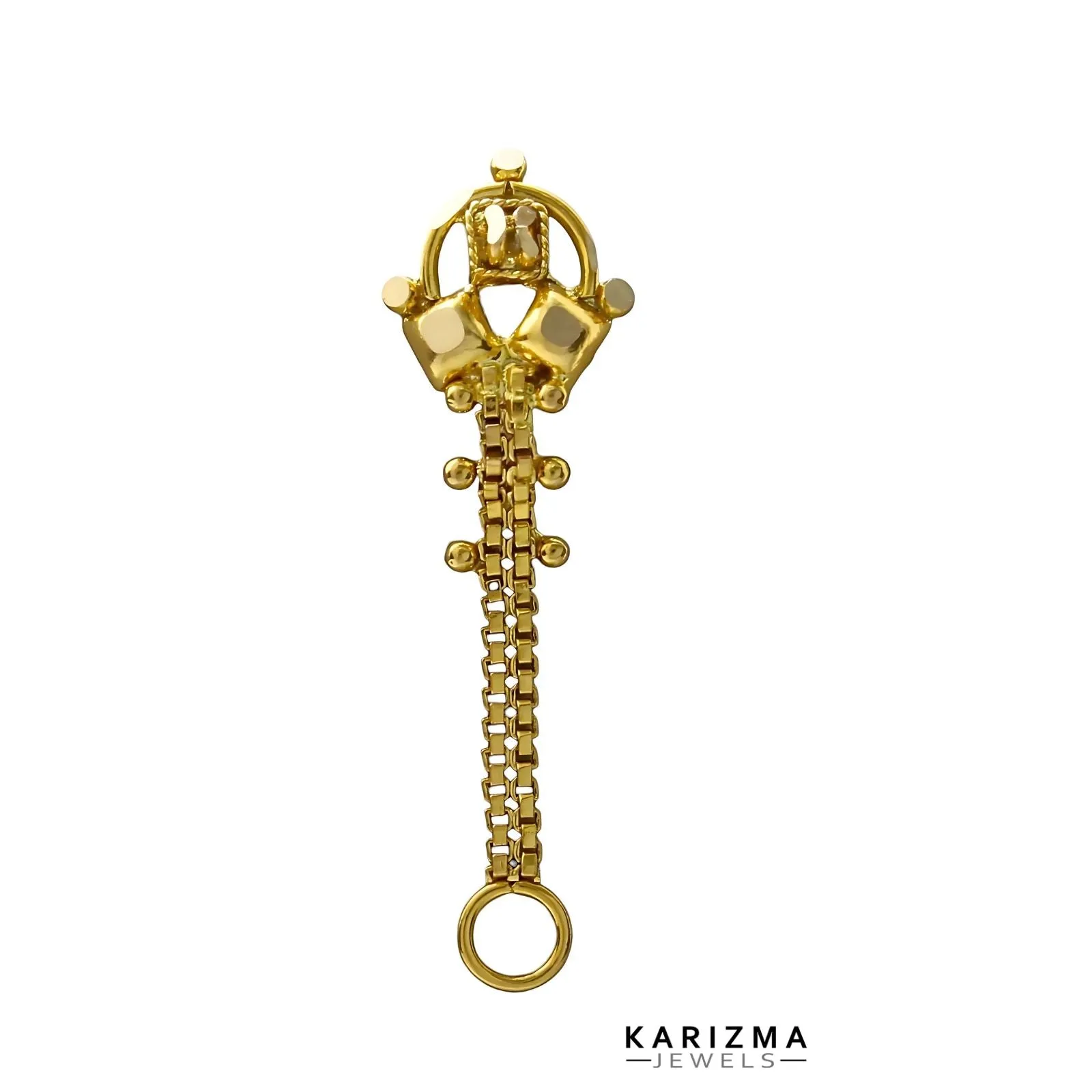 14k Real Gold Indian Excellent gifting Chain Style Women Nose Stud Push Pin