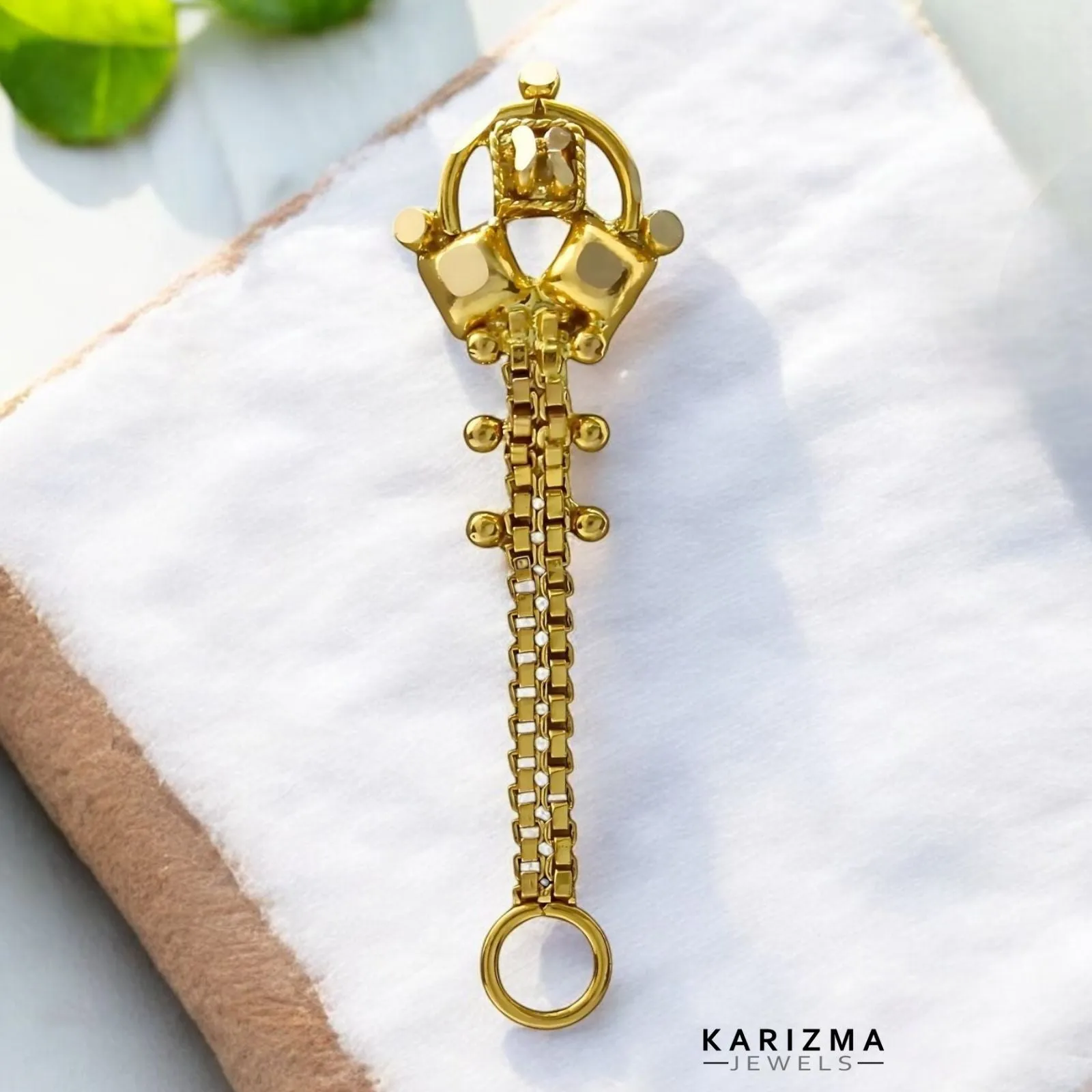 14k Real Gold Indian Excellent gifting Chain Style Women Nose Stud Push Pin