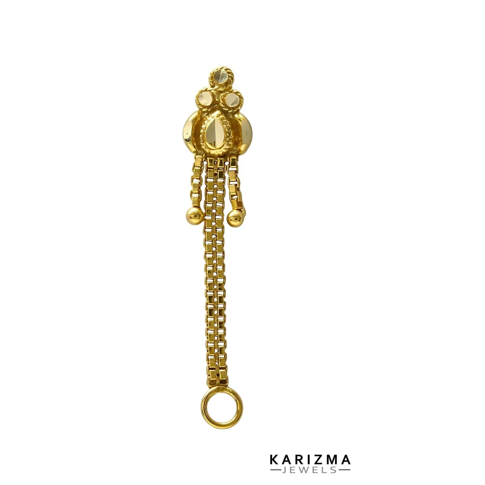 14k Real Gold Indian gifting jewelery Chain Style Women Nose Stud Push Pin