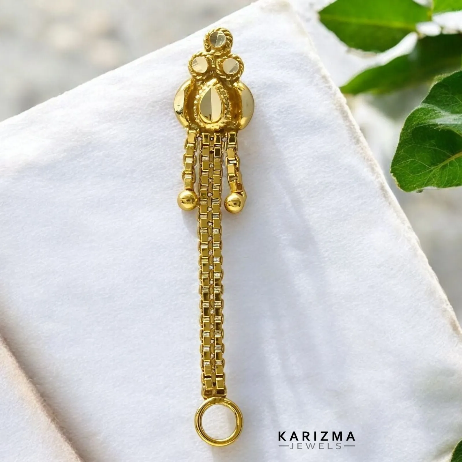 14k Real Gold Indian gifting jewelery Chain Style Women Nose Stud Push Pin